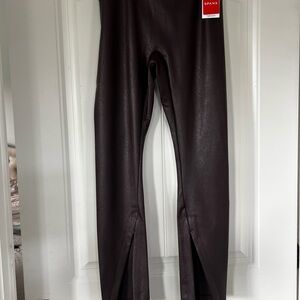 SPANX Chocolate Faux Leather Leggings